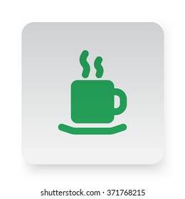 Green Coffee icon on white app button