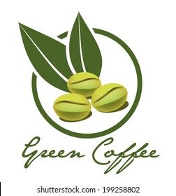 Green coffee illustration vector