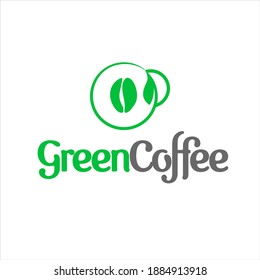 Green Coffee Logo, company logo design idea, vector Illustration