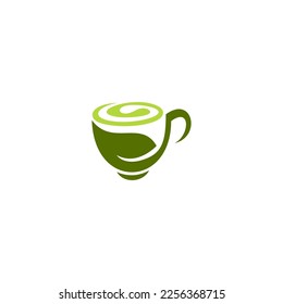 green coffee logo design, coffee cup logo