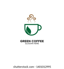 Green Coffee Logo Design Vector