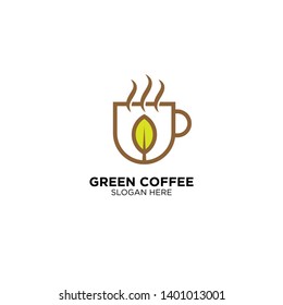 Green Coffee Logo Design Vector