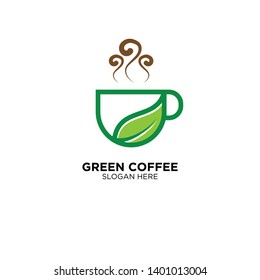 Green Coffee Logo Design Vector