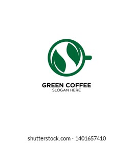 Green Coffee Logo Design Vector
