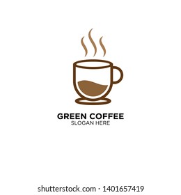 Green Coffee Logo Design Vector