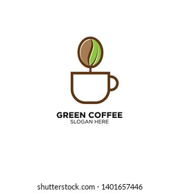 Green Coffee Logo Design Vector