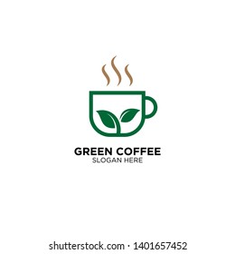 Green Coffee Logo Design Vector