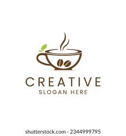Green coffee logo design vector image