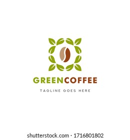 Green Coffee Logo Icon Template Design