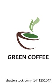 Green coffee logo on white background