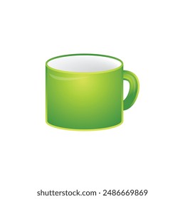 Green coffee mug vector clipart