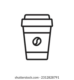 Green Coffee Outline Icon Vector Illustration