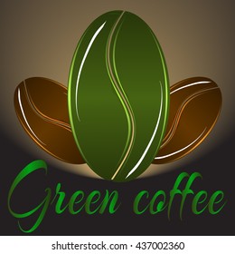 green coffee three seeds logo