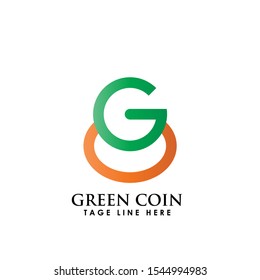green coin design logo template