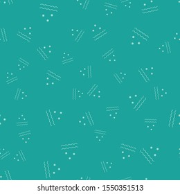 Green Cold and waves icon isolated seamless pattern on green background.  Vector Illustration