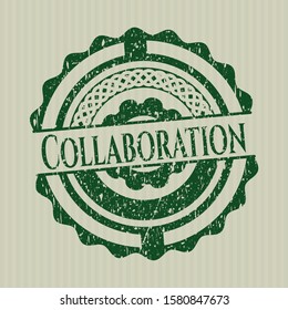 Green Collaboration distressed rubber seal