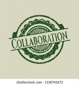 Green Collaboration rubber stamp