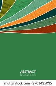 Green collage abstract field background vector illustration. Pattern with textured nature, organic shape with scribble. a4 vertical poster design, contemporary backdrop, book cover decor