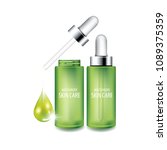 Green collagen vitamin skin care cream , serum banner vector illustration