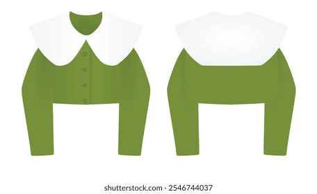 Blusa de colarinho verde. ilustração vetorial