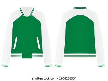 Green college jacket. vector illustration