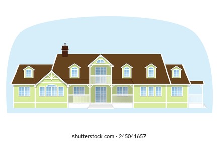 Green Colonial house