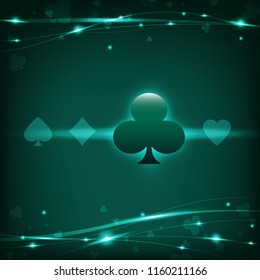Green color Abstract Background Casino Spades Poker.
