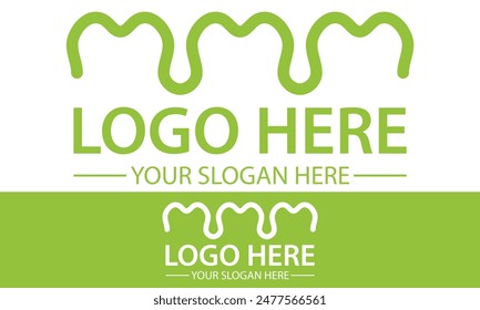 Green Color Abstract Line Art Tooth Dental Clinic Logo Design