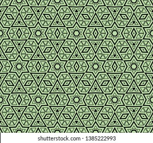 Green color. abstract seamless geometric pattern. for wallpapers, web page background, surface textures, Image for advertising booklets, banners. Vector illustration