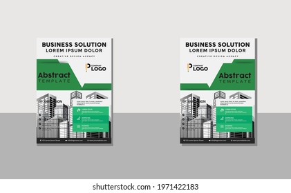 Green color abstract template design 2021 new a4 size