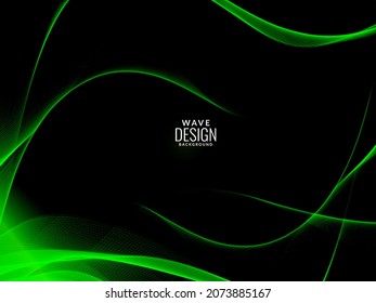 Abstrakter, grüner Farbverlauf-Wellendesign-Hintergrund, Vektorgrafik