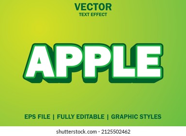 green color apple text effect editable.