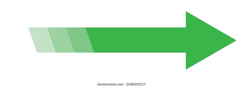 Green color arrow icon. Vector Icon Green Colored Isolated On White Background. Green color arrow indicator Symbol. Template Flat Icon Style For Web, Apps, Or Business EPS Vector