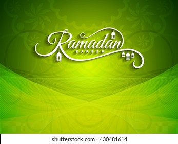 Green Color Artistic Ramadan Kareem Background Design