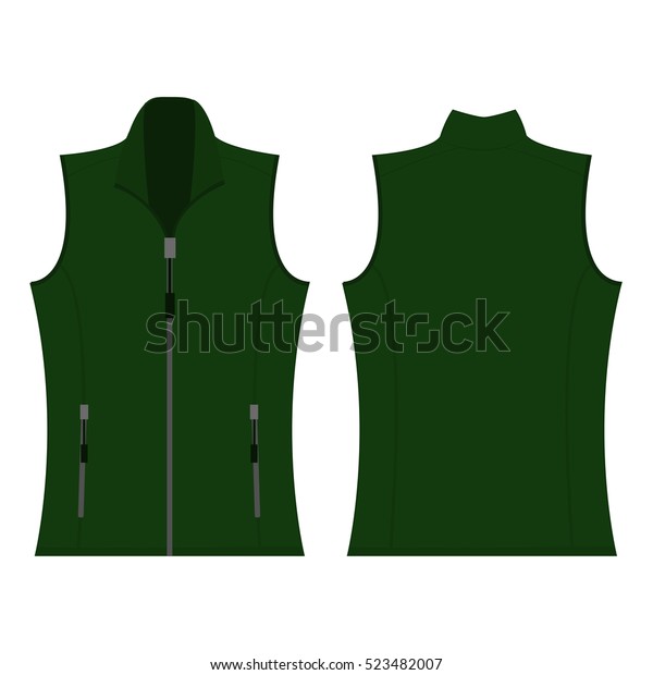 Green Color Autumn Fleece Vest Isolated Stock Vector (Royalty Free ...