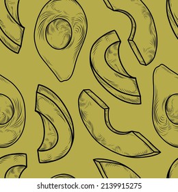 Green color avocado texture, seamless green pattern with avocado