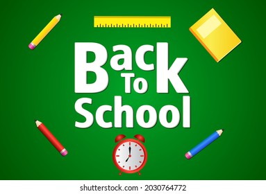green color back to school background design.
