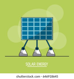 green color background with bubbles of solar energy panel