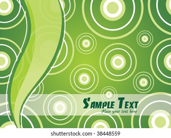 fondo de color verde con círculo y rayas, ilustración vectorial