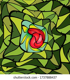 green color background image of the abstract red rose