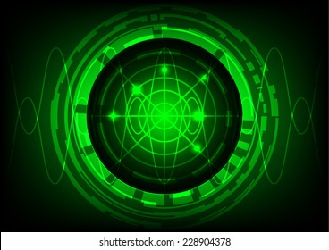 green color background ,radar,circle,line