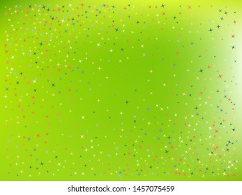 Green color background. Stars confetti. Funny colorific theme. Stars confetti. Background confetti with stars.