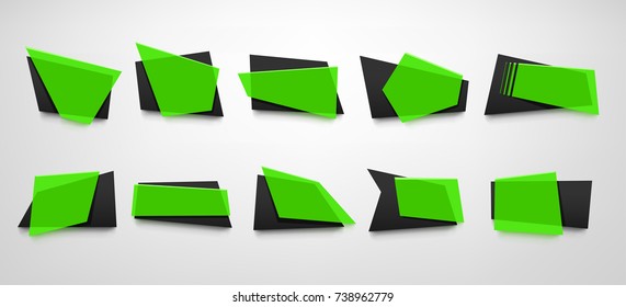 green color banners set