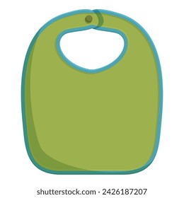 Green color bib icon cartoon vector. Puree feeding kid. Baby care