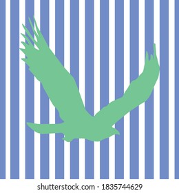 patrón de pájaro color verde en el vector de fondo blanco azul