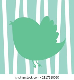 green color bird pattern on green geometric background, vector