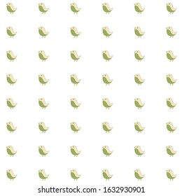 green color bird patterns on a white background