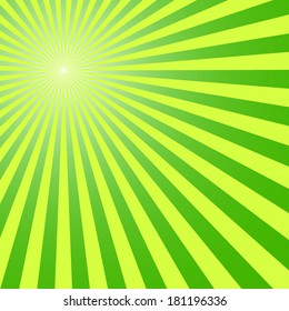 green color burst background. Vector illustration