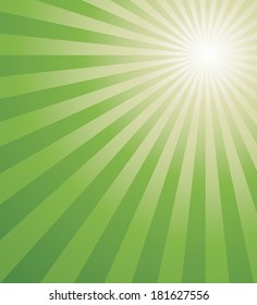 green color burst background. Vector illustration