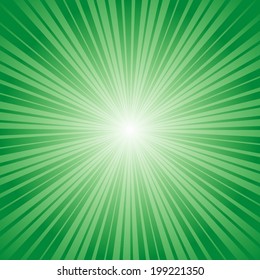 green color burst background. Vector illustration